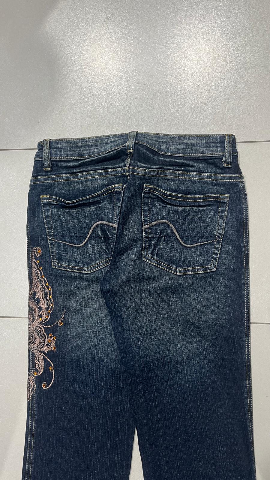 Denim Jeans Embroidered Particular Bootcut Flared Jeans Y2K (XS)