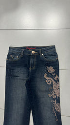Denim Jeans Embroidered Particular Bootcut Flared Jeans Y2K (XS)