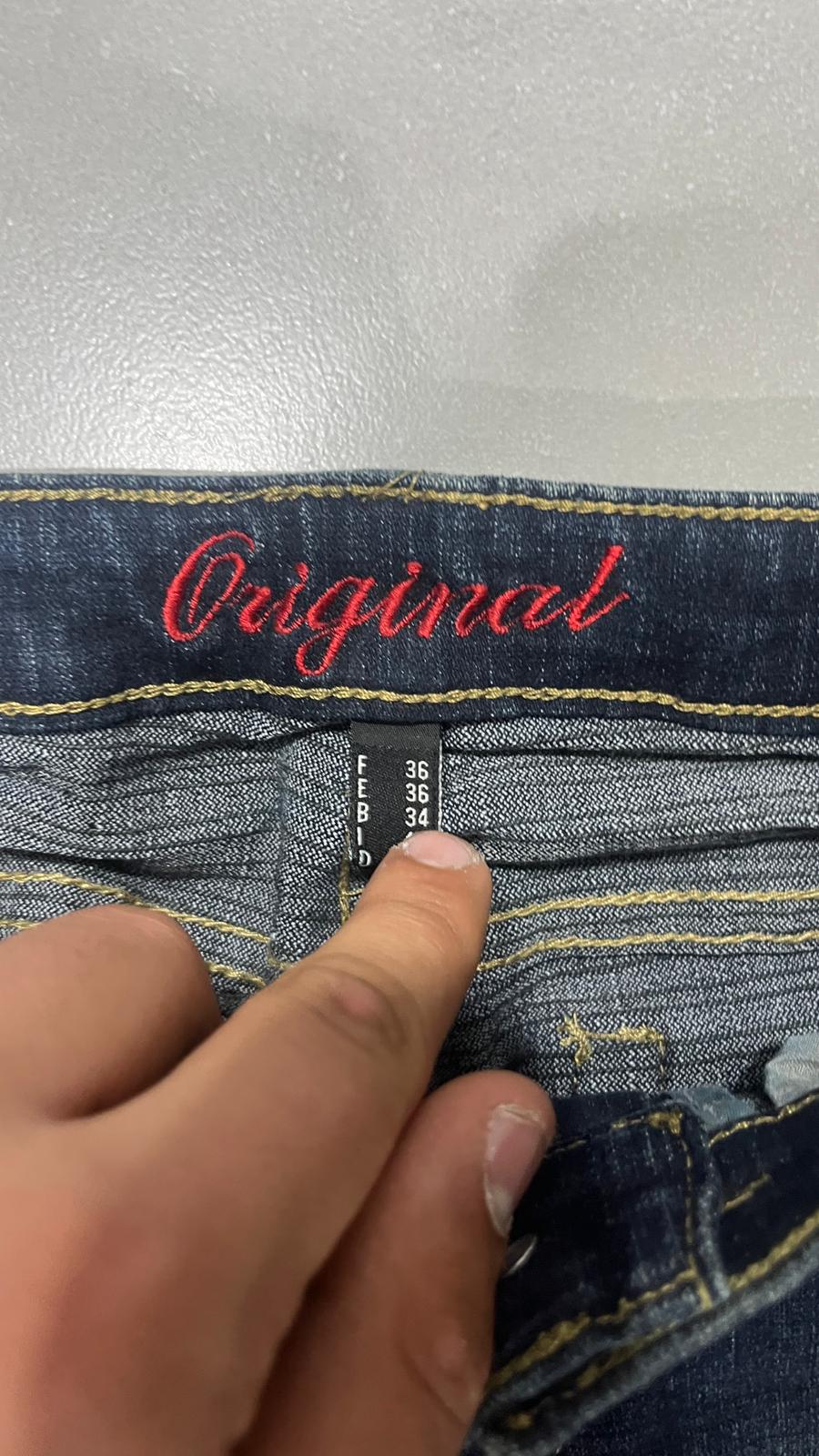 Denim Jeans Embroidered Particular Bootcut Flared Jeans Y2K (XS)