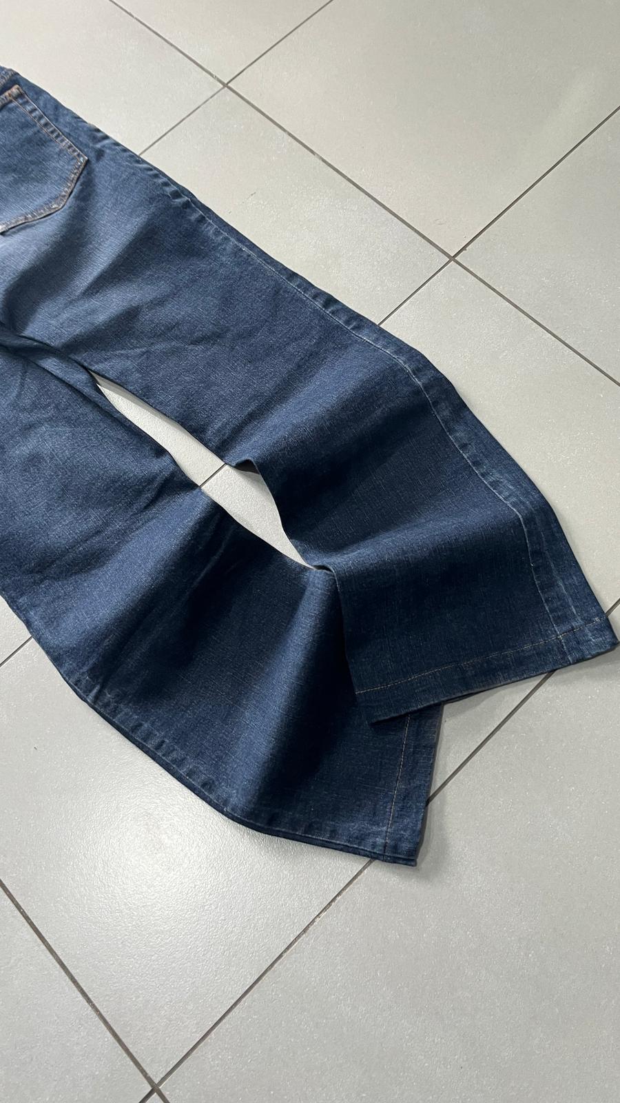 Denim Jeans Bootcut Simple Flared Blu Jeans (XXS)
