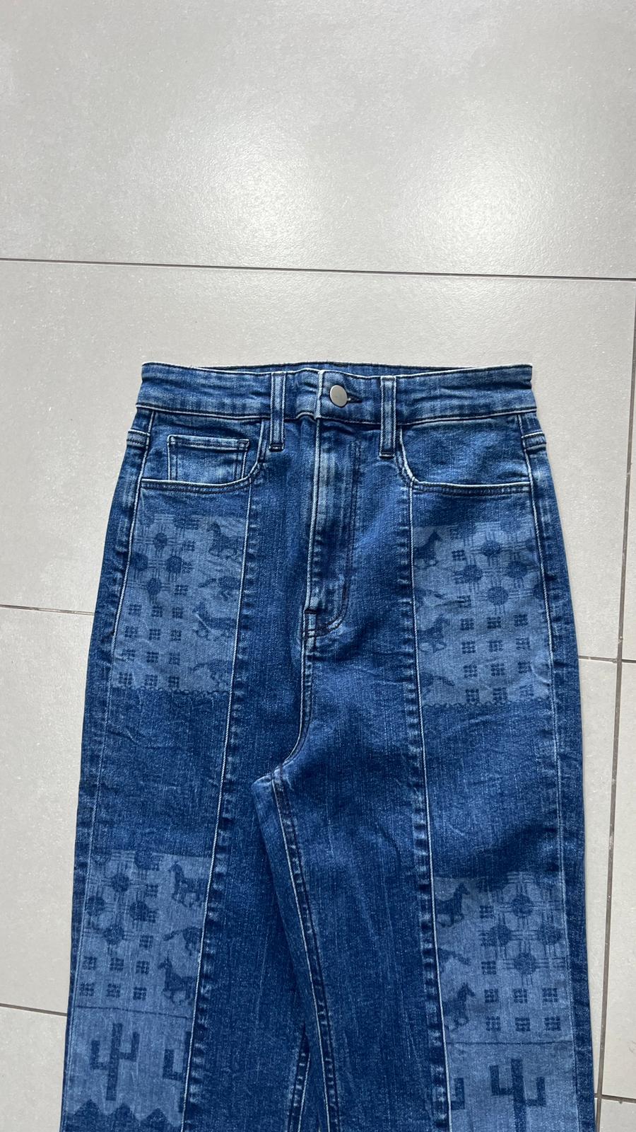 Denim Jeans Straight / Flared Fit Japan Style Printed (XXS)