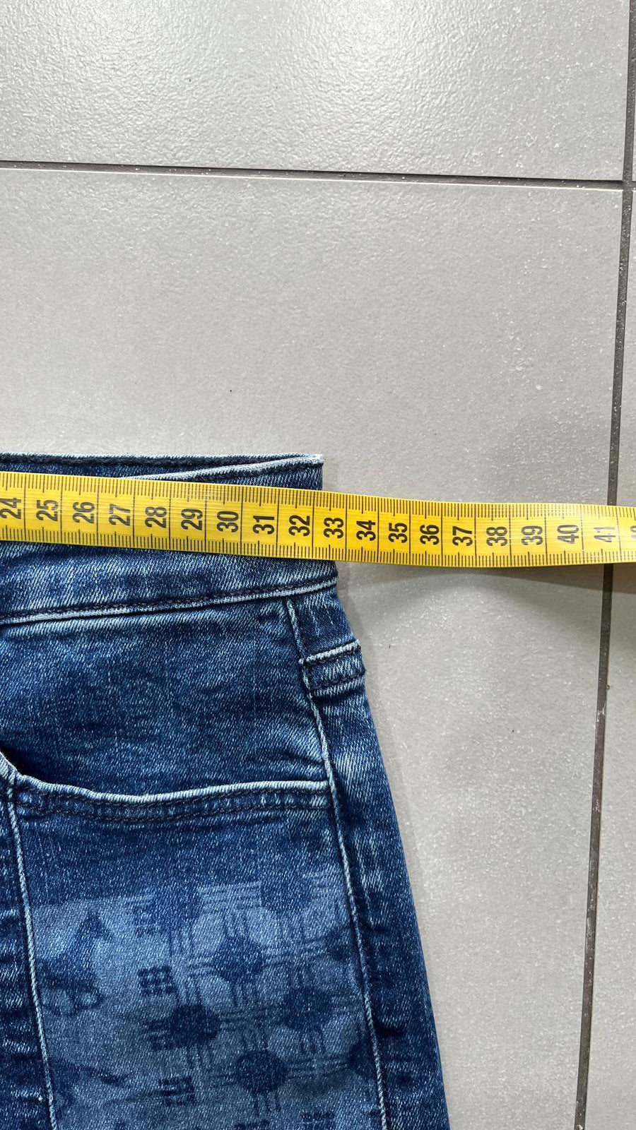 Denim Jeans Straight / Flared Fit Japan Style Printed (XXS)
