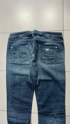 Denim Jeans Armani Blu Wash Low Waist con Cinturino Posteriore (S)