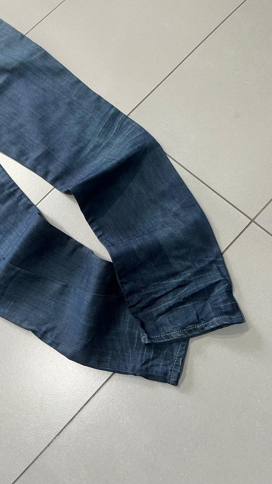 Denim Jeans Armani Blu Wash Low Waist con Cinturino Posteriore (S)