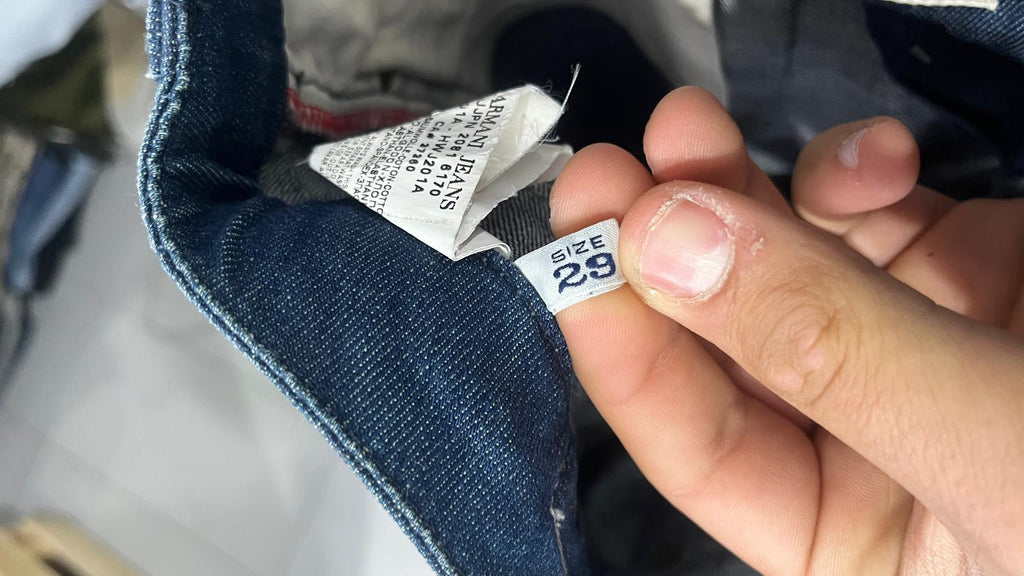 Denim Jeans Armani Blu Wash Low Waist con Cinturino Posteriore (S)