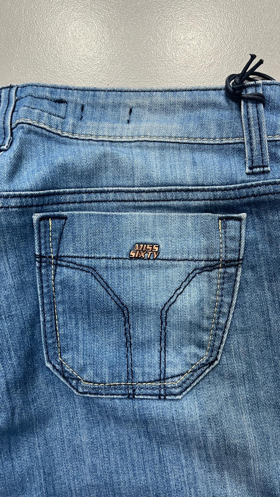 Denim Jeans Miss Sixty NEW BootCut Fit Flared Light Blue Wash Y2K (S)