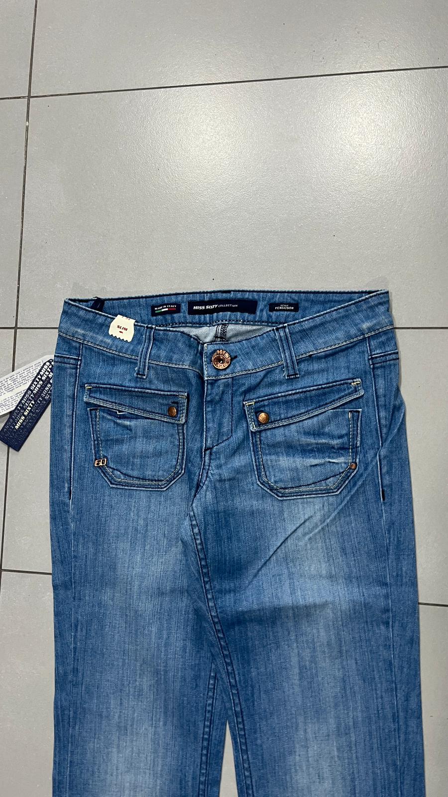 Denim Jeans Miss Sixty NEW BootCut Fit Flared Light Blue Wash Y2K (S)