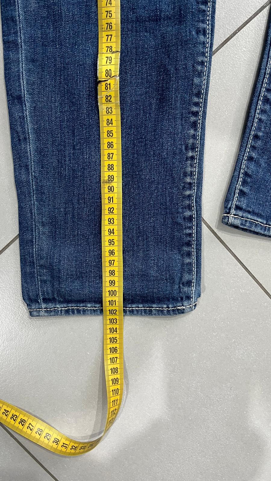 Denim Jeans Gas Slim Skinny Fit Blu Wash con Rotture (XL)
