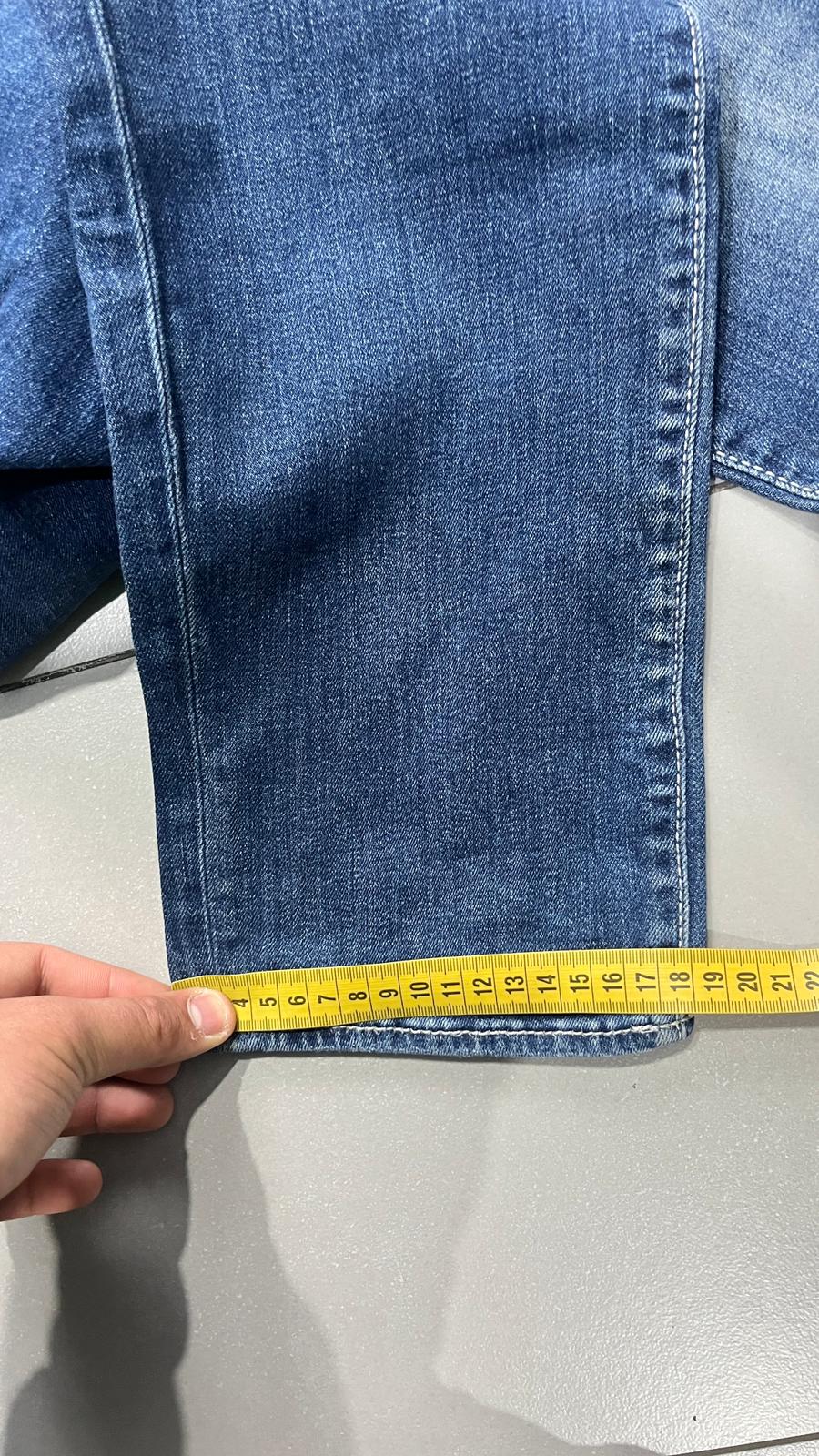 Denim Jeans Gas Slim Skinny Fit Blu Wash con Rotture (XL)