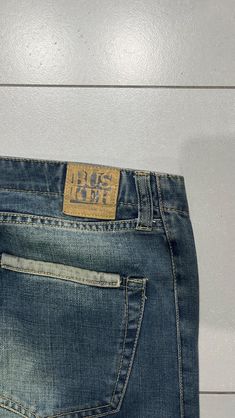 Denim Jeans Stone Wash Baggy Fit Straight Particular Vintage Piece (L)