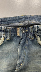 Denim Jeans Stone Wash Baggy Fit Straight Particular Vintage Piece (L)