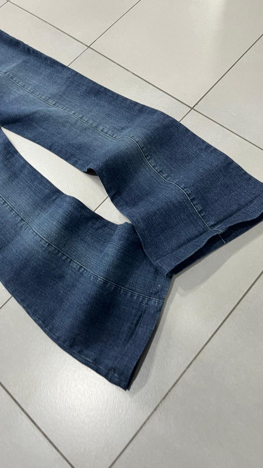 Denim Jeans BootCut Da Donna Blu Wash Flare Fit Low Waist Y2K (S)