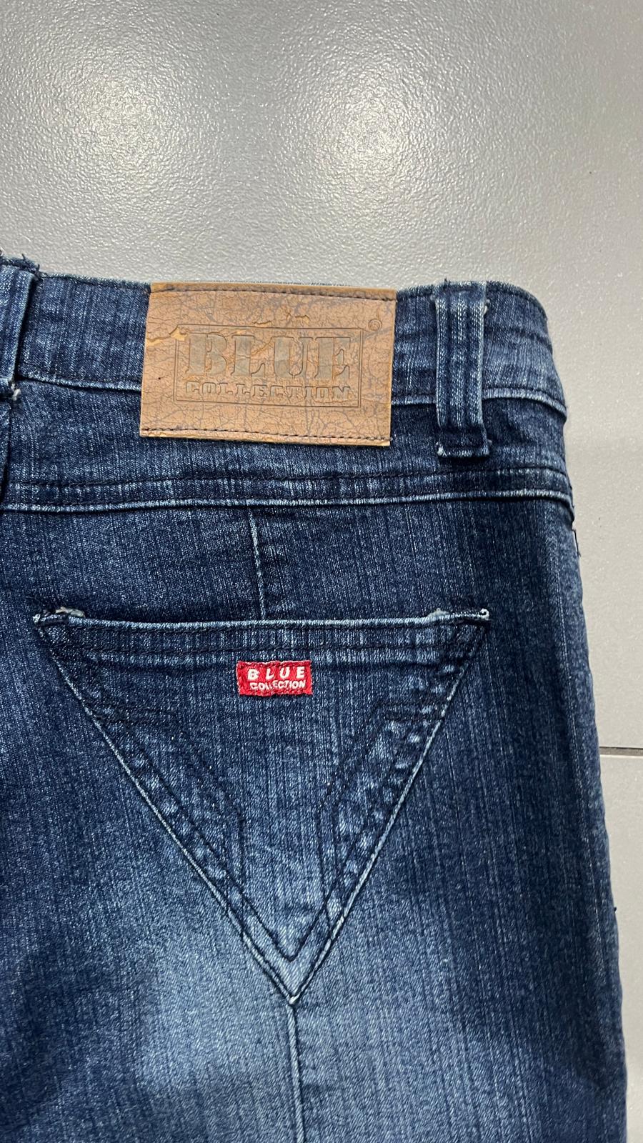 Denim Jeans BootCut Da Donna Blu Wash Flare Fit Low Waist Y2K (S)