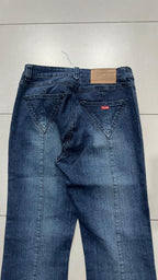 Denim Jeans BootCut Da Donna Blu Wash Flare Fit Low Waist Y2K (S)
