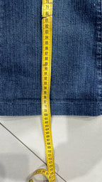 Denim Jeans BootCut Da Donna Blu Wash Flare Fit Low Waist Y2K (S)