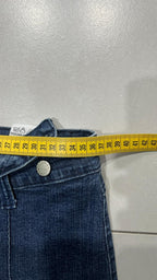 Denim Jeans BootCut Da Donna Blu Wash Flare Fit Low Waist Y2K (S)