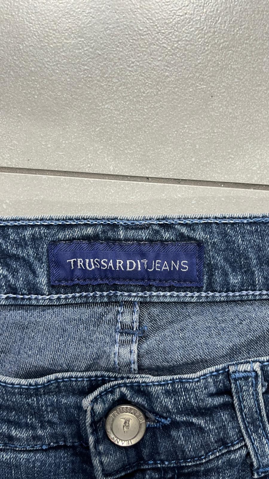 Denim Jeans Trussardi Straight Fit Embroidered Particular (S)