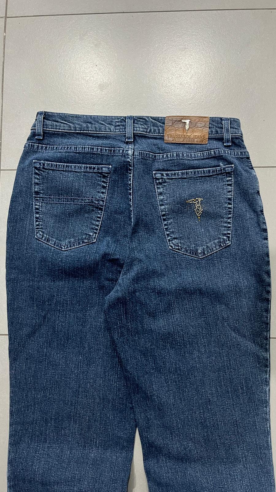 Denim Jeans Trussardi Straight Fit Embroidered Particular (S)
