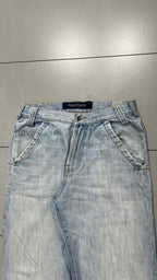 Denim FishBone Super Baggy Fit Light Blue Embroidered Sfrangiato (S)