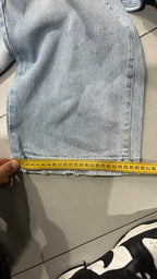 Denim FishBone Super Baggy Fit Light Blue Embroidered Sfrangiato (S)