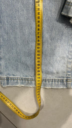 Denim FishBone Super Baggy Fit Light Blue Embroidered Sfrangiato (S)