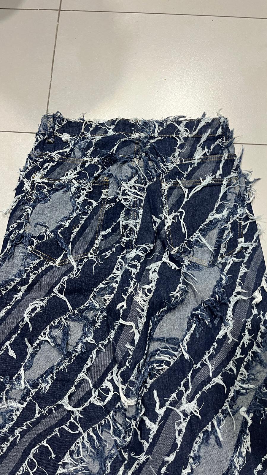 Denim Jeans Super Particular Baggy Fit Sfrangiato (S) Japan Style
