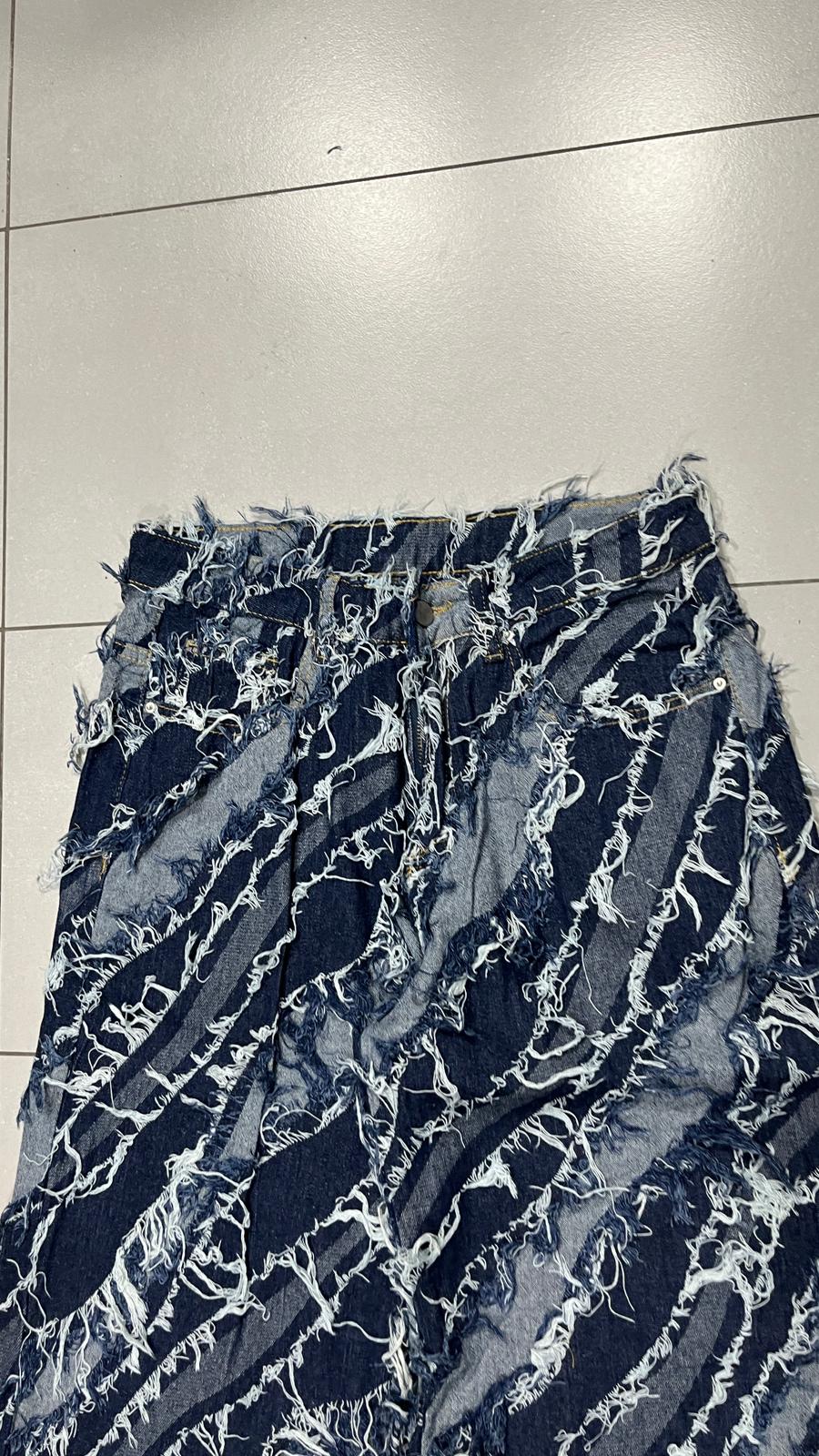 Denim Jeans Super Particular Baggy Fit Sfrangiato (S) Japan Style