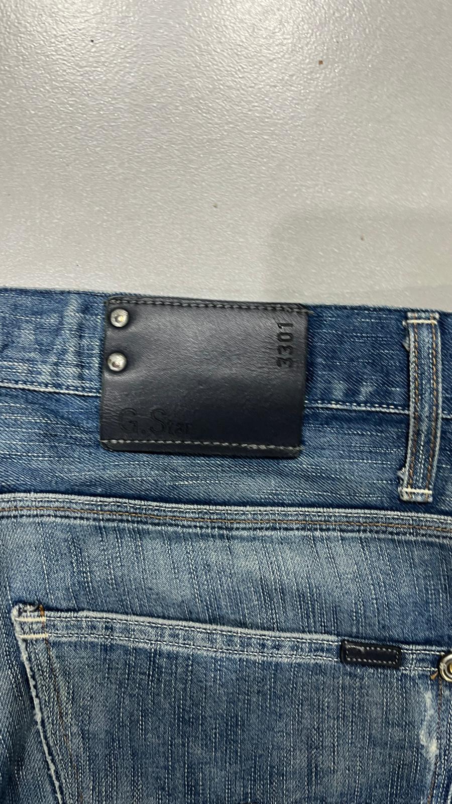 Denim Jeans G-Star Raw Blue Washed Baggy Fit Embroidered (L)