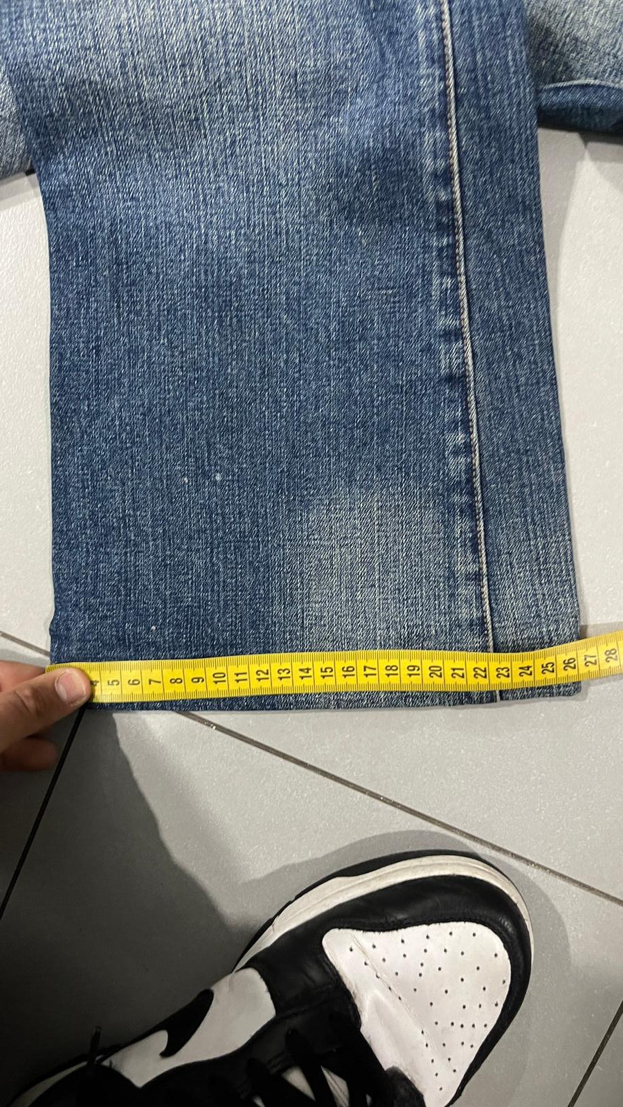 Denim Jeans Japan Style Embroiered Baggy Flared Fit (M)