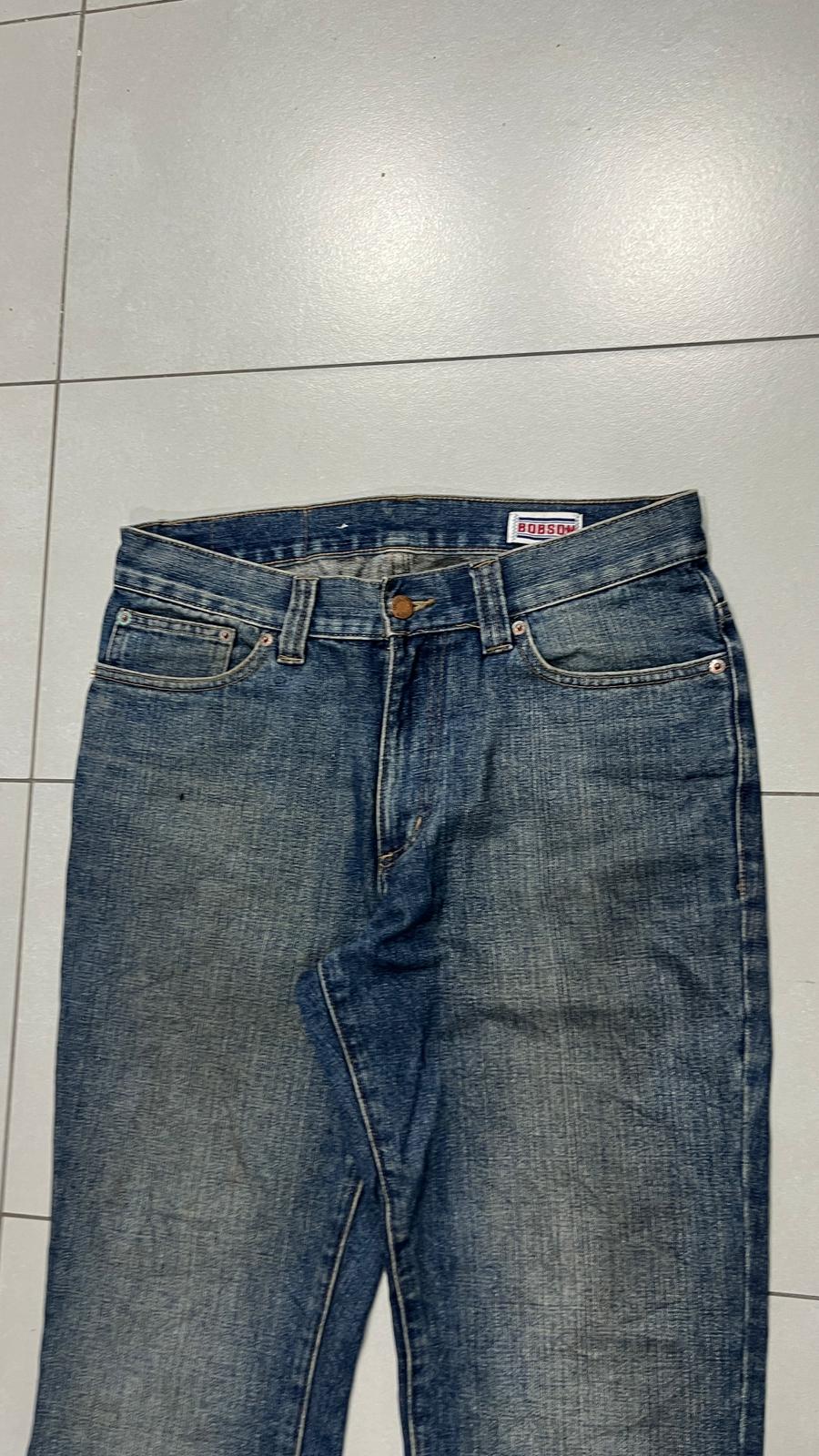 Denim Jeans Japan Style Embroiered Baggy Flared Fit (M)