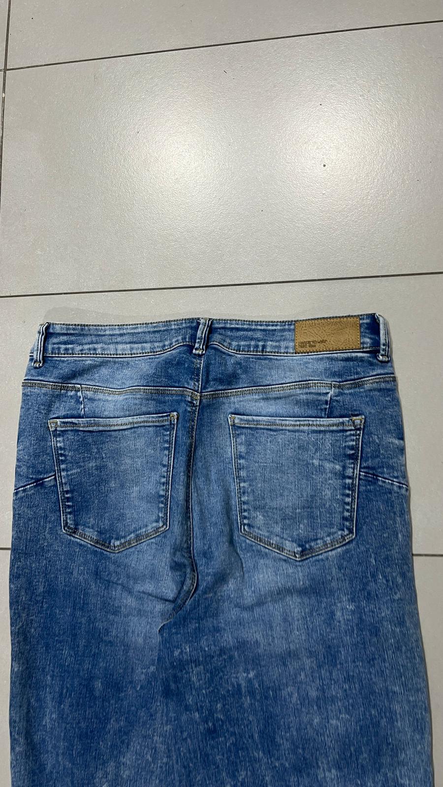 Denim Jeans Flare Washed Light Blue (M) - Jeans Svasati