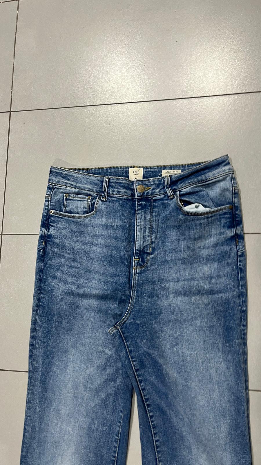 Denim Jeans Flare Washed Light Blue (M) - Jeans Svasati
