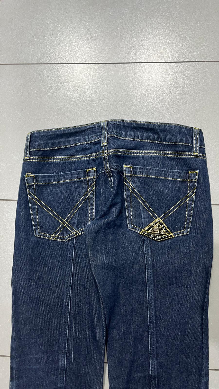 Denim Jeans Roy Rogers Straight Fit Low Waist Blu Embroidered (XS)
