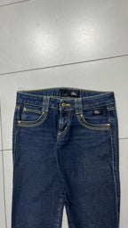 Denim Jeans Roy Rogers Straight Fit Low Waist Blu Embroidered (XS)