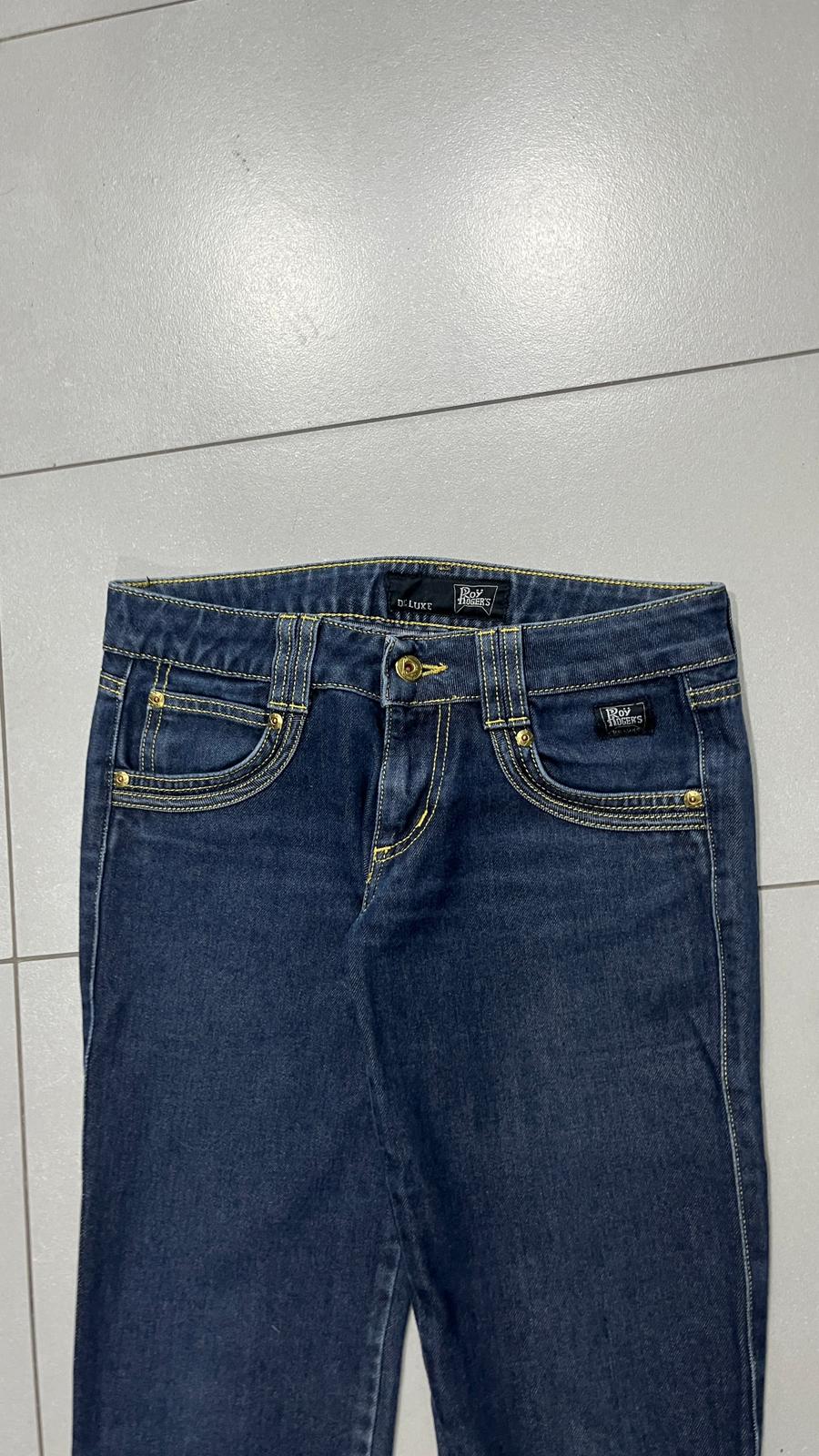 Denim Jeans Roy Rogers Straight Fit Low Waist Blu Embroidered (XS)