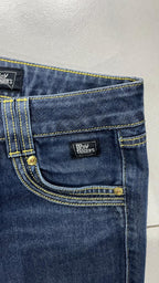Denim Jeans Roy Rogers Straight Fit Low Waist Blu Embroidered (XS)