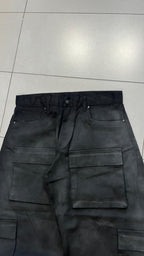 Super Baggy Balloon Pants Cargo Cerati Nero Semplice (L)