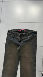 Denim Jeans Stone Wash BootCut Flare Fit Low Waist (S)