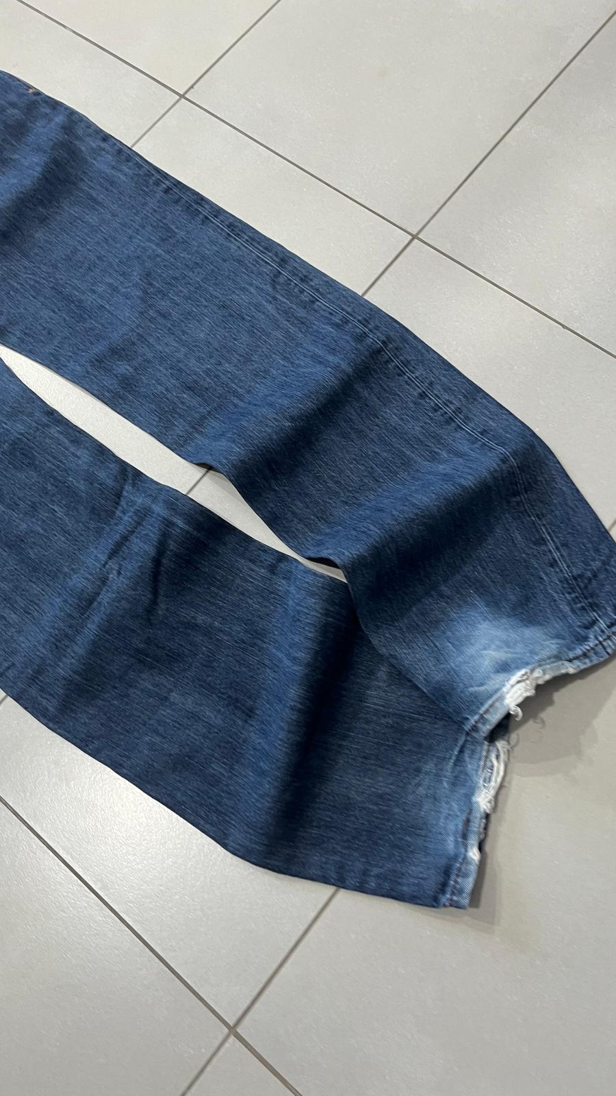 Denim Jeans Straight Fit Diesel Blu Wash Embroidered (XL)