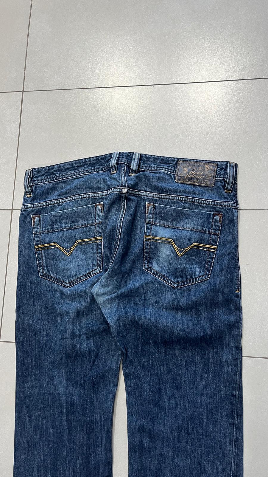 Denim Jeans Straight Fit Diesel Blu Wash Embroidered (XL)