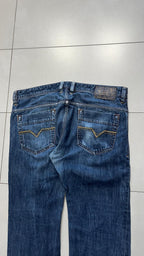 Denim Jeans Straight Fit Diesel Blu Wash Embroidered (XL)