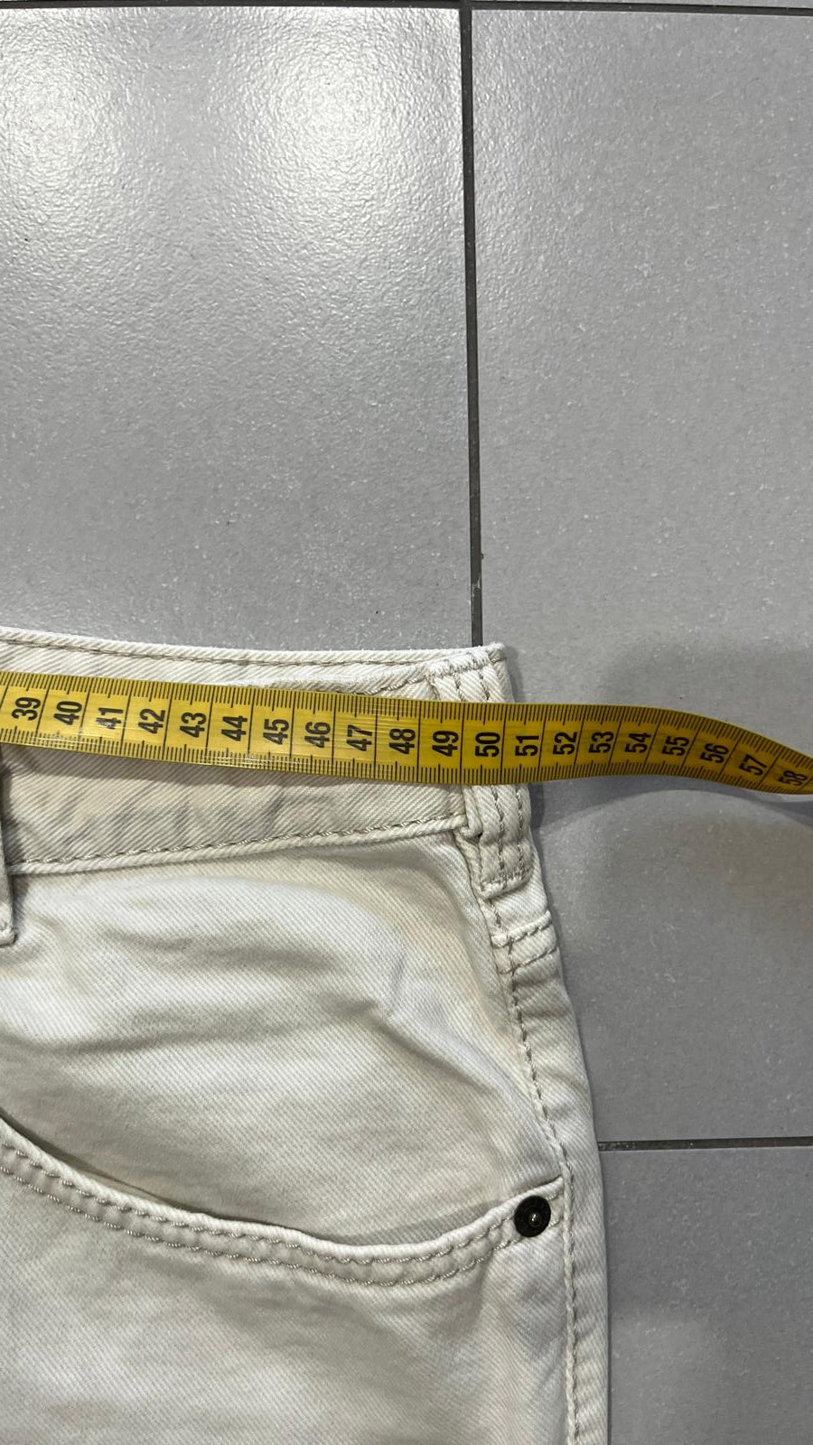 Denim Jeans Baggy Fit Bianco / Panna (XXL)