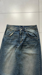 Denim Jeans Baggy Fit Washed - Lavaggio Sabbiato Scuro (L)