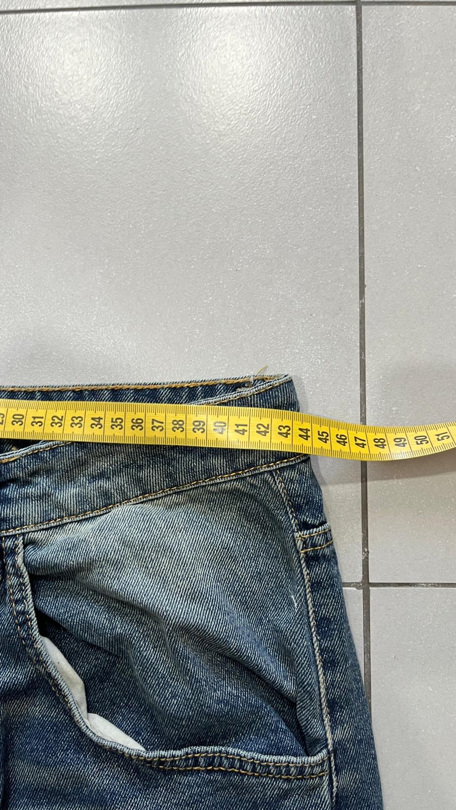 Denim Jeans Baggy Fit Washed - Lavaggio Sabbiato Scuro (L)