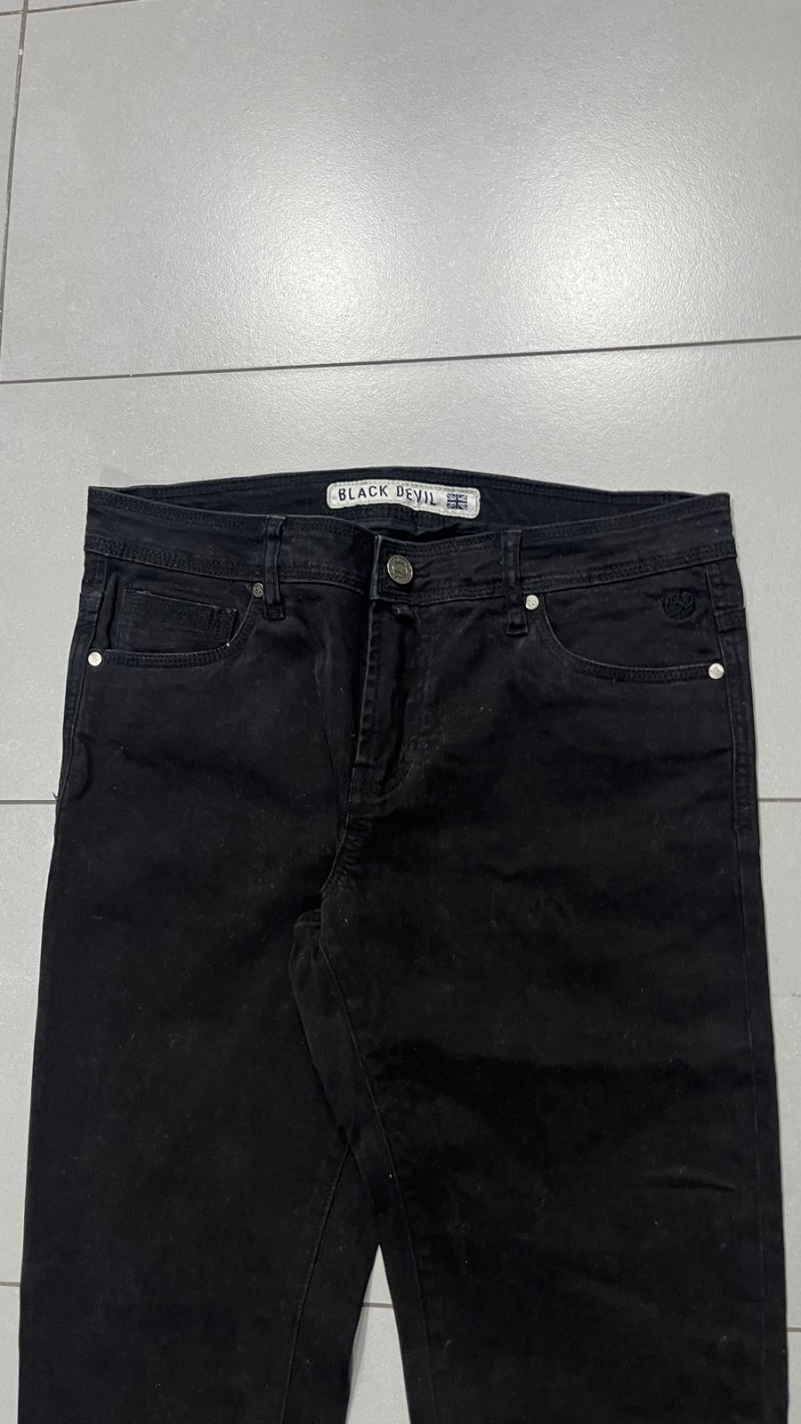 Denim Jeans Black Straight Fit Black Devil (XL)
