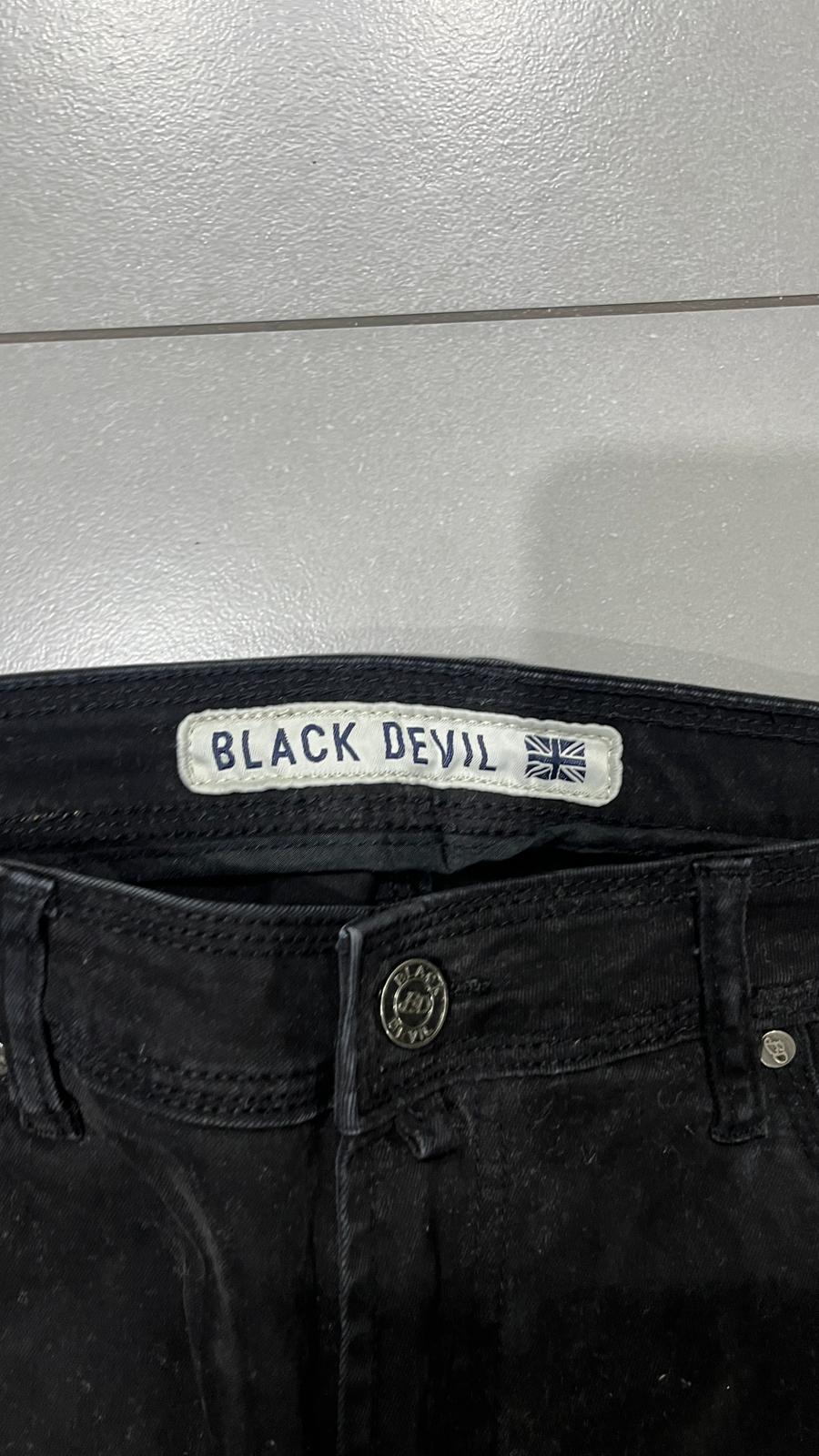 Denim Jeans Black Straight Fit Black Devil (XL)