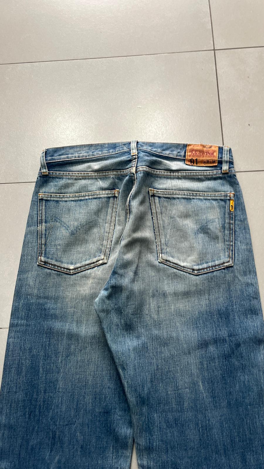 Denim Jeans Baggy Fit Meltin Pot Heavy Denim Washed (M)