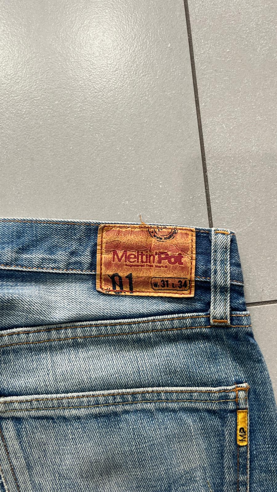 Denim Jeans Baggy Fit Meltin Pot Heavy Denim Washed (M)
