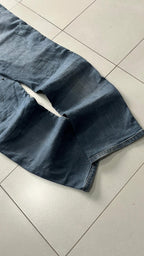 Denim Jeans Wrangler Washed Dark Blue Straight Fit (L)