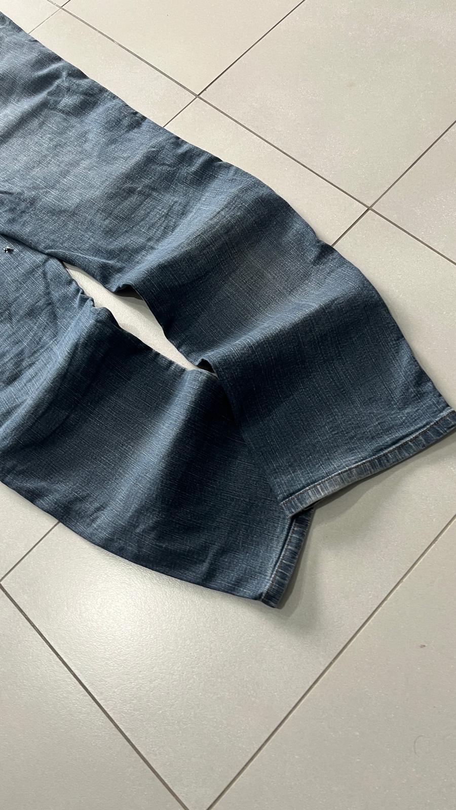 Denim Jeans Wrangler Washed Dark Blue Straight Fit (L)